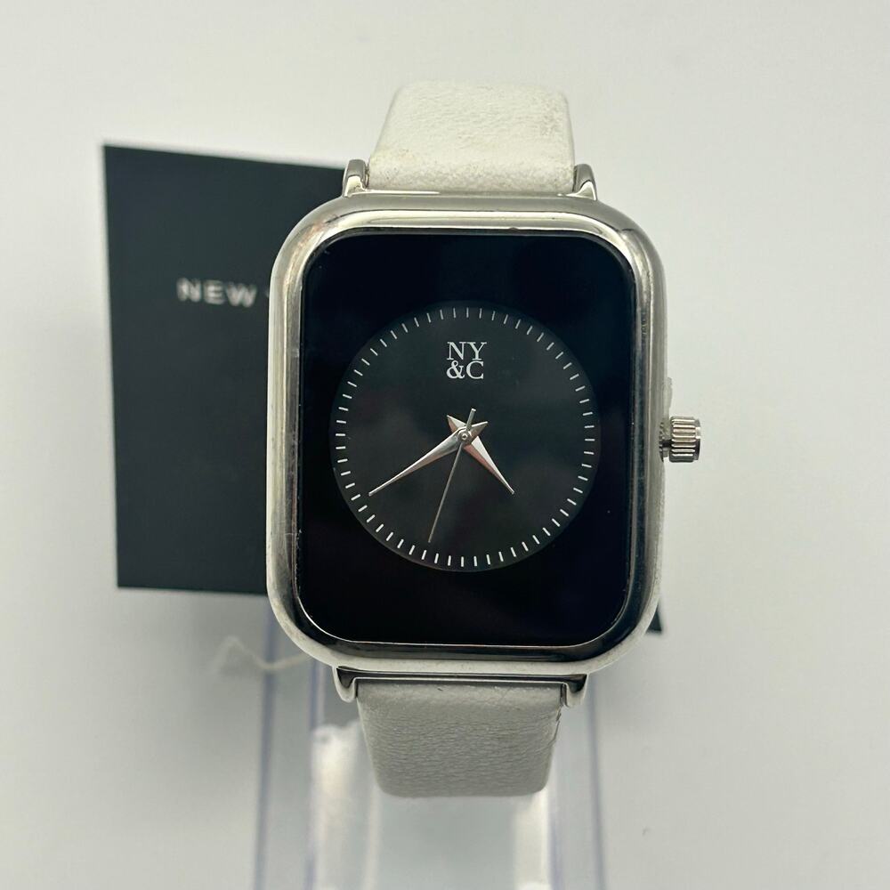 New York & Company Women’s Watch with a Silver Case White Strap